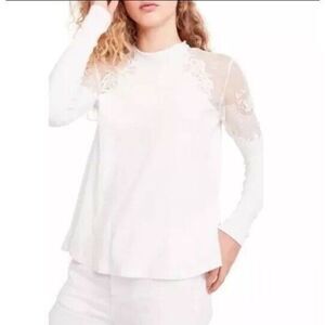 Free People Daniella Lace Top White  Camisole Stretchy XSmall